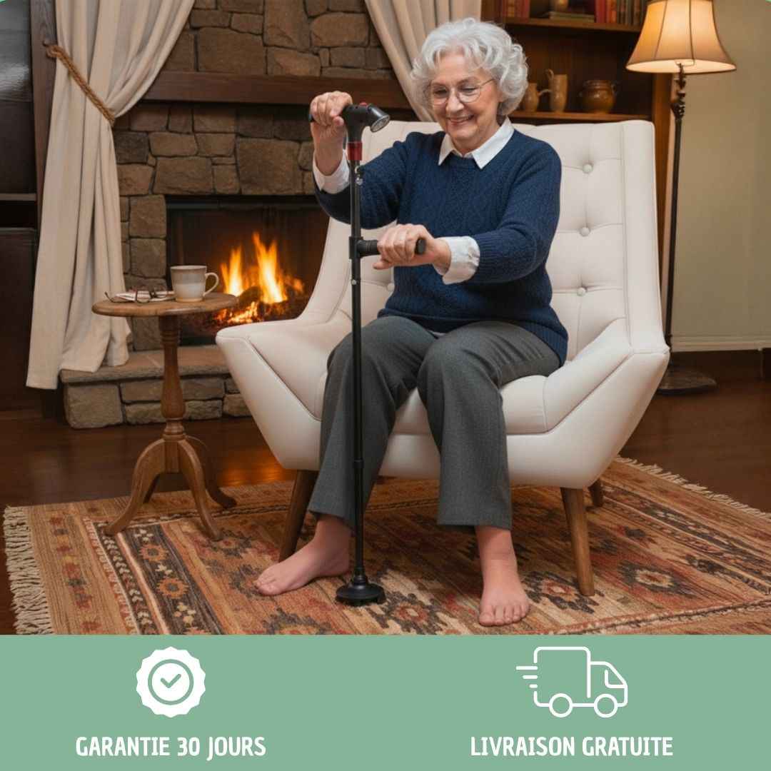 Canne de marche LED avec alarme | SecureStep